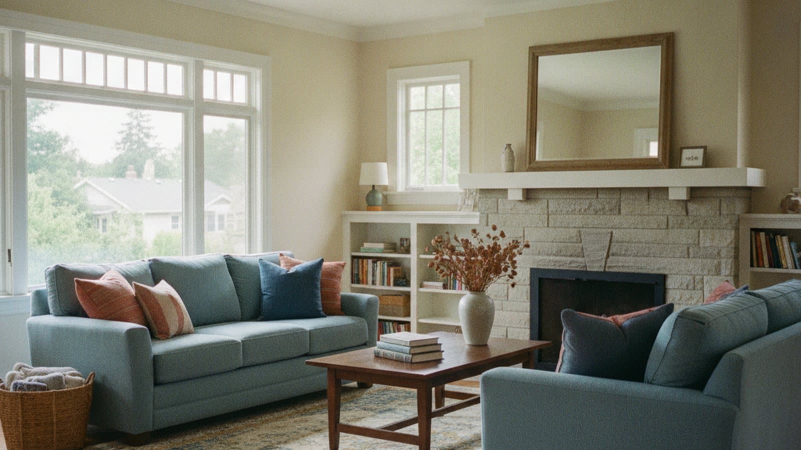 Welcoming bright home interior representing the Marietta and metro Atlanta areas served for interior painting